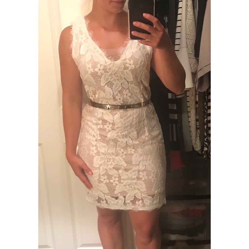 White Lace Mini Dress